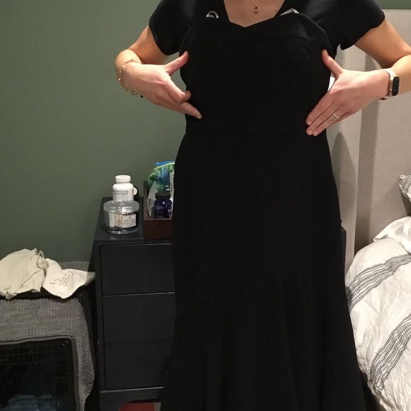 Halston Heritage Black Strapless Midi Dress - Picture 7 of 8